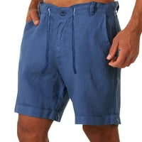 Pgeraug muške trenirke pamučne platnene dugmad vezice džepovi za struk šorc kargo pantalone za muškarce plave 2XL