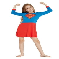 Supergirl Girls Big Flyway Superherowo Costim Pajama Nightcown, Multi, 7 8