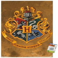 World Wizarding: Harry Potter - zidni poster Hogwarts Crest s push igle, 22.375 34