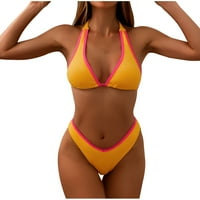 Lopecy-Sta Fashionsta dama seksi koja sadrži kokošinu ploču sa solim bikini set dva kupaće kostimu Žene