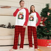 Viadha božićne modne rukave žene napisane tiskane top + hlače Porodična podudaranja pidžama