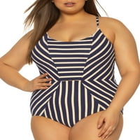 Ženska Plus veličine Gemma prugala jedno kupaće kostim