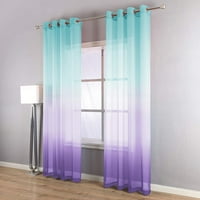 Gooyory Gradient Color Tulle Curking Curking Grommet Sheer Curking Valance Ring Torp Voile Prozor Drape
