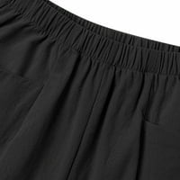 Ganfancp ženske ljetne kratke hlače od pamuka i Lana elastični šorc za struk jednobojne šorc sa džepom,