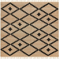 Dobro plemenito plemensko ručno izrađene ručno napravljene površinske tepihe, 8 '10', prirodni, organski izgled, pogodan za područje s visokim prometom, ručno tkani jute