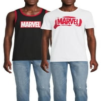Marvel logo Muška i velika muški grafički tenk top i majica, paket