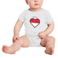 Monako zastava Srce ljubav smiješna odjeća za djecu