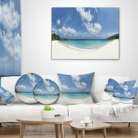 Designart Majestic Seychelles Beach Panorama - jastuk za bacanje morskog pejzaža - 18x18