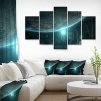 Designart 'Sunrise in Earth from Space' Multipanel Contemporary Landscape Metal Wall Art