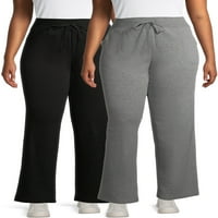 Athletic Works ženske Plus Size flis opuštene pantalone, paket