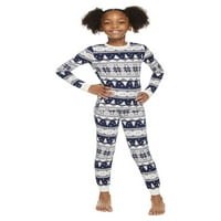 Jolly Jammies dječaci i djevojčice Unise Fair Isle Stripe Matching porodični Božićni set pidžame, veličina