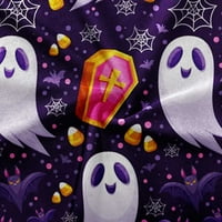 Mlqidk Womens Halloween Scrub Tops Summer Pumpkin Cat Bat Print kratki rukav medicinski piling majice