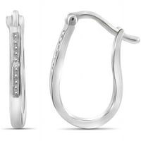 JewelersClub bijele dijamantske naušnice Žene-0,01-karatni Bijeli dijamanti srebrne naušnice s obručem-hipoalergene
