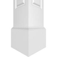 Ekena Millwork 12 W 9'H Premium Square Ne-suženi dvostruko podignuta ploča PVC Endura-Craft Stupac CIT, glavni grad i baza