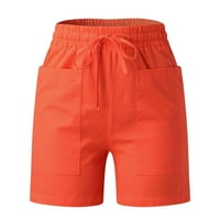 Lisingtool bajkerski šorc žene ženske Casual ljetne pantalone vezice elastični struk udobne šorc sa džepovima šorc za žene narandžasta