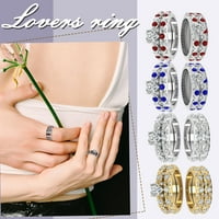 Jiyugala prstenovi za žene djevojke intarzija breskva srce Cirkon Full Diamonds Micro-intarzija dijamanti
