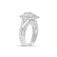 10KT dvotonski zlatni okrugli dijamantni bridalni vjenčani prsten set CTTW