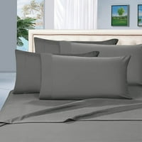 Elegantna udobnost serija duboki džepni lim za krevet set kraljica siva