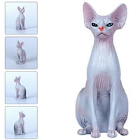 Simulirana mačka bez kose ukrasne mačke figurice životinjski mačji model Decre dekor bez kose