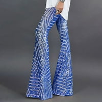 Sequin pantalone za žene visoke struk hlače hlače pantalone za klub nose bell dnoage performanse kostime