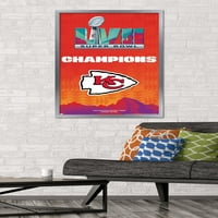 Kansas City Chiefs - Super Bowl Lvii Tim Logo Poster Poster, 22.375 34 Uramljeno