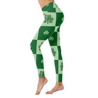 St. Patricks Dan Print High Squist joga hlače za ženske tajice Tajice Kompresija YOGA Trčanje fitnes visoke strukske tajice