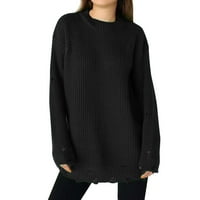 Pulover Džemperi Za Žene Djevojke Pulover Džemperi Plus Veličina Trendy Black M