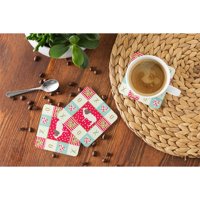 Carolines Treasures CK5257FC Malvi krava Ljubavni pjenasta coaster set od 4, Crvena, 1 2, višebojni