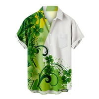Muški dnevni gumb sv. Patricki niz majica s kratkim rukavima Ležerna majica Green Shamrock Ispiši Aloha majice