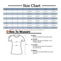 Ženski vrhovi Henley Laise Bluze Grafički printira Ženske majice Skraćena ljetna mornarica 4xl