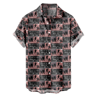 4. jula Muška havajska košulja SAD nacionalna zastava grafički otisci majica ovratnik 3D Print Outdoor