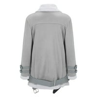 Akiihool jakne za žene ženska duga jakna sa punim patentnim zatvaračem pada Casual jakna sa džepovima