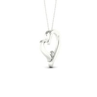 1 20ct TDW Diamond 10k bijelo zlato Srce SOLITAIRE ogrlica
