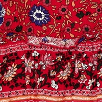 Ženske suknje Boho cvjetne tiskane suknje Vintage vuče visoki struk nabrana linijska mini maxi suknja