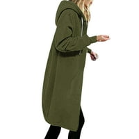 Ženski patentni patentni s kapuljač s kapuljačom dugačak kaput jakna dugačak kaput