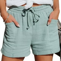 FPQTRO WOMENS PLUS Cleance pod ženama plus veličine kratke hlače Ljetne vučne elastične strugove casual čvrstih kratkih hlača