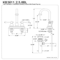 Kingston Brass KB3618BL in. Centserset Slavina za kupaonicu, brušeni nikl