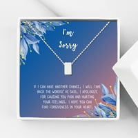 Anavia Žao mi je, ogrlica sa poklon karticom izvinjenja, pokloni izvinjenja za nju, izvini citat pokloni