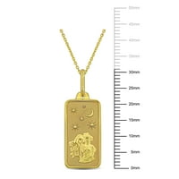 Miabella ženska Vodolija 10k horoskop od žutog zlata ogrlica sa oznakama za pse, trendi zodijački poklon
