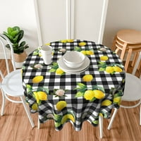 Stolnjak sa limunom za drvo perivi okrugli stolnjak za višekratnu upotrebu za kućne zabave večera u zatvorenom i dekor kuhinje za piknik na otvorenom
