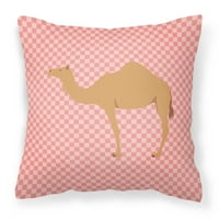 Arapska deva dromedary ružičasta čekovna tkanina ukrasni jastuk