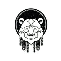 Ada Namještaj za uređenje doma Black Tribal Bear Moderna metalna zidna umjetnost