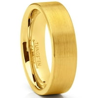 Muški volfram vjenčani prsten Zlatni ravni četkici udobnosti veličine 10