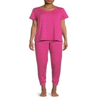 Tajno blago ženska i ženska majica Plus Size i pidžama set džogera, 2 komada