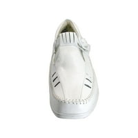 Hour COMFORT Juno ženske široke širine t-remen komforne kožne cipele bijele 6.5
