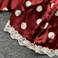 Ženski suspender imitacija svile polka dot nightdreress dva kratka odijela pidžama