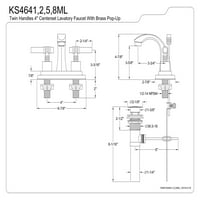 Kingston Brass KS4648ML in. Centset Slavina za kupaonicu, brušeni nikl