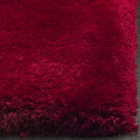 Luxe Paxton čvrsti plišani poliester prostirki, crveni, 6 '6' kvadrat