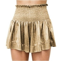 Modni ženski ljetni znoj kratke hlače Ležerne prilike sa velikim visokim strukom, srebrne 4xL