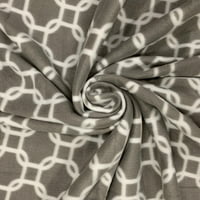 Shason Textile 60 yd poliester flis geometrijska tkanina za šivanje i zanatstvo, siva i bijela